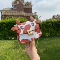 Korean Fashion Cow Pattern Messenger Printed Small Square Bag main image 2