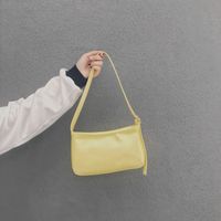 Korean Soft Leather Baguette Armpit Bag sku image 5