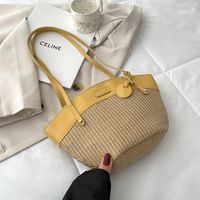 Korean Casual Fashion Straw Woven Portable Handbags sku image 1