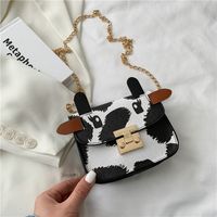 Korean Fashion Cow Pattern Messenger Printed Small Square Bag sku image 1