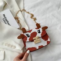 Korean Fashion Cow Pattern Messenger Printed Small Square Bag sku image 2