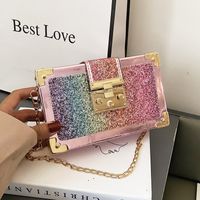 New Sequin Contrast Color Messenger Shoulder Bag main image 1