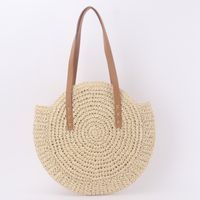 New Straw Woven Round Shoulder Bag Wholesale main image 6