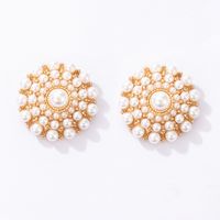 Korean Natural Shell Flower Contrast Pearl Earrings main image 6