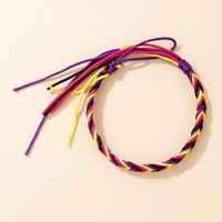 Simple Handmade Rope Color Contrast Braided Bracelet main image 5