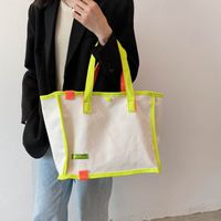 Sac En Toile Simple De Grande Capacité De Couleur Fluorescente sku image 1