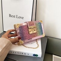 New Sequin Contrast Color Messenger Shoulder Bag sku image 1