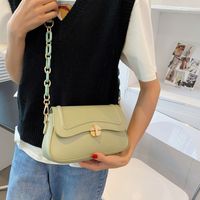 Korean Fashion Acrylic Chain Lock Clamshell Small Square Bag sku image 3