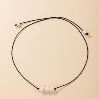Einfache Halskette Mit Drei Perlenketten sku image 1