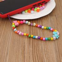 Mobile Phone Chain Candy Color Love Acrylic Beads Short Mobile Phone Lanyard main image 1