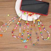 Mobile Phone Chain Candy Color Love Acrylic Beads Short Mobile Phone Lanyard main image 4