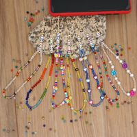 Bohemian Anti-lost Mobile Phone Chain Acrylic Love Letter Beads Short Rainbow Crystal Mobile Phone Lanyard main image 4