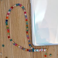 Candy Color Anti-lost Mobile Phone Chain Acrylic Love Letter Beads Short Rainbow Crystal Mobile Phone Lanyard main image 4