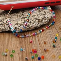 Candy Color Anti-lost Mobile Phone Chain Acrylic Love Letter Beads Short Rainbow Crystal Mobile Phone Lanyard main image 5