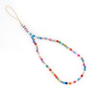 Candy Color Anti-lost Mobile Phone Chain Acrylic Love Letter Beads Short Rainbow Crystal Mobile Phone Lanyard main image 6