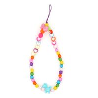 Mobile Phone Chain Candy Color Love Acrylic Beads Short Mobile Phone Lanyard sku image 1
