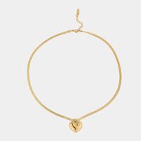 Fashion Heart-shaped Pendant Snake Bone Chain Stainless Steel Necklace main image 6