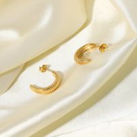 Fashion C Shape Plating Stainless Steel Earrings main image 3