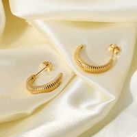 Fashion C Shape Plating Stainless Steel Earrings main image 5