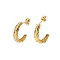 Fashion C Shape Plating Stainless Steel Earrings main image 6