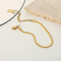 Simple Metal Stainless Steel Snake Chain Bracelet main image 1