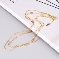 304 Stainless Steel Titanium Steel 18K Gold Plated Inlaid Shell Inlaid Gold Heart Necklace main image 1