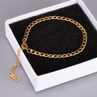 Korean Style Hollow Chain Titanium Steel Bracelet sku image 2