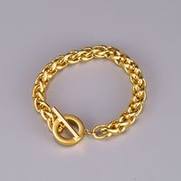 S17 Wholesale European And American Retro Simplicity Fashionable Thick Chain Fashion Personality Ins Blogger Net Red 18k Titanium Steel Bracelet main image 1