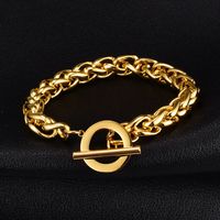 S17 Wholesale European And American Retro Simplicity Fashionable Thick Chain Fashion Personality Ins Blogger Net Red 18k Titanium Steel Bracelet main image 5