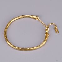 Simple Round Wide Snake Bone Chain Titanium Steel Bracelet Wholesale main image 3