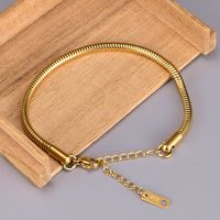 Simple Round Wide Snake Bone Chain Titanium Steel Bracelet Wholesale main image 6