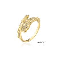 Copper Micro Inlay Aaa Zircon Vintage Bamboo Snake Shape Open Ring 18k Gold Plating Ring Bracelet Cross-border New Product main image 5