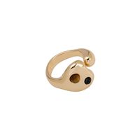 Simple Rough Stone Inlaid Adjustable Open Ring main image 6