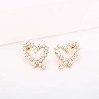 Korean Style Pearl Heart Shape Earrings main image 3