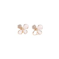 Korean Style Enamel Glaze Diamond Flower Earrings main image 6