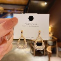 Korean Style Pearl Water Drop Geometric Earrings main image 3