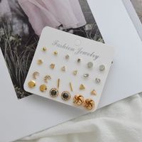 Simple Geometric Alloy Small Earrings Set main image 1