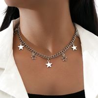 Simple Alloy Hollow Five-pointed Star Pendant Necklace main image 1