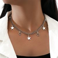 Simple Alloy Hollow Five-pointed Star Pendant Necklace main image 2