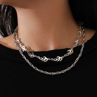 Hip-hop Flame Chain Multi-layer Alloy Necklace main image 2