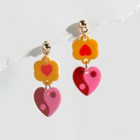 Fashion Acrylic Sheet Heart Pendant Earrings main image 3