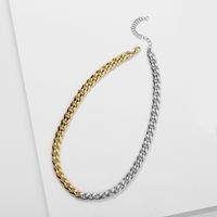 Fashion Two-color Electroplated Metal Chain Necklace main image 2