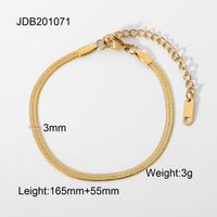 Simple Metal Stainless Steel Snake Chain Bracelet sku image 1