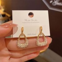Korean Style Pearl Water Drop Geometric Earrings sku image 1