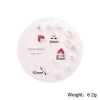 Heart Plating Artificial Gemstones Earrings sku image 7