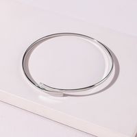 Simple Smooth Open Iron Bracelet sku image 1