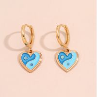 Wholesale Jewelry Dripping Heart Two-piece Earrings Nihaojewelry sku image 3