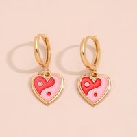 Wholesale Jewelry Dripping Heart Two-piece Earrings Nihaojewelry sku image 6