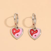 Wholesale Jewelry Dripping Heart Two-piece Earrings Nihaojewelry sku image 7
