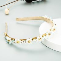 Koreanische Perle Strass Blume Dünnes Seitenstirnband sku image 2